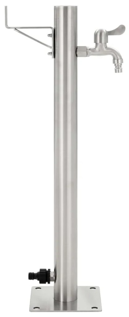 vidaXL Βρύση Δαπέδου Κήπου Στρογγυλή 65 εκ. από Ανοξείδωτο Ατσάλι