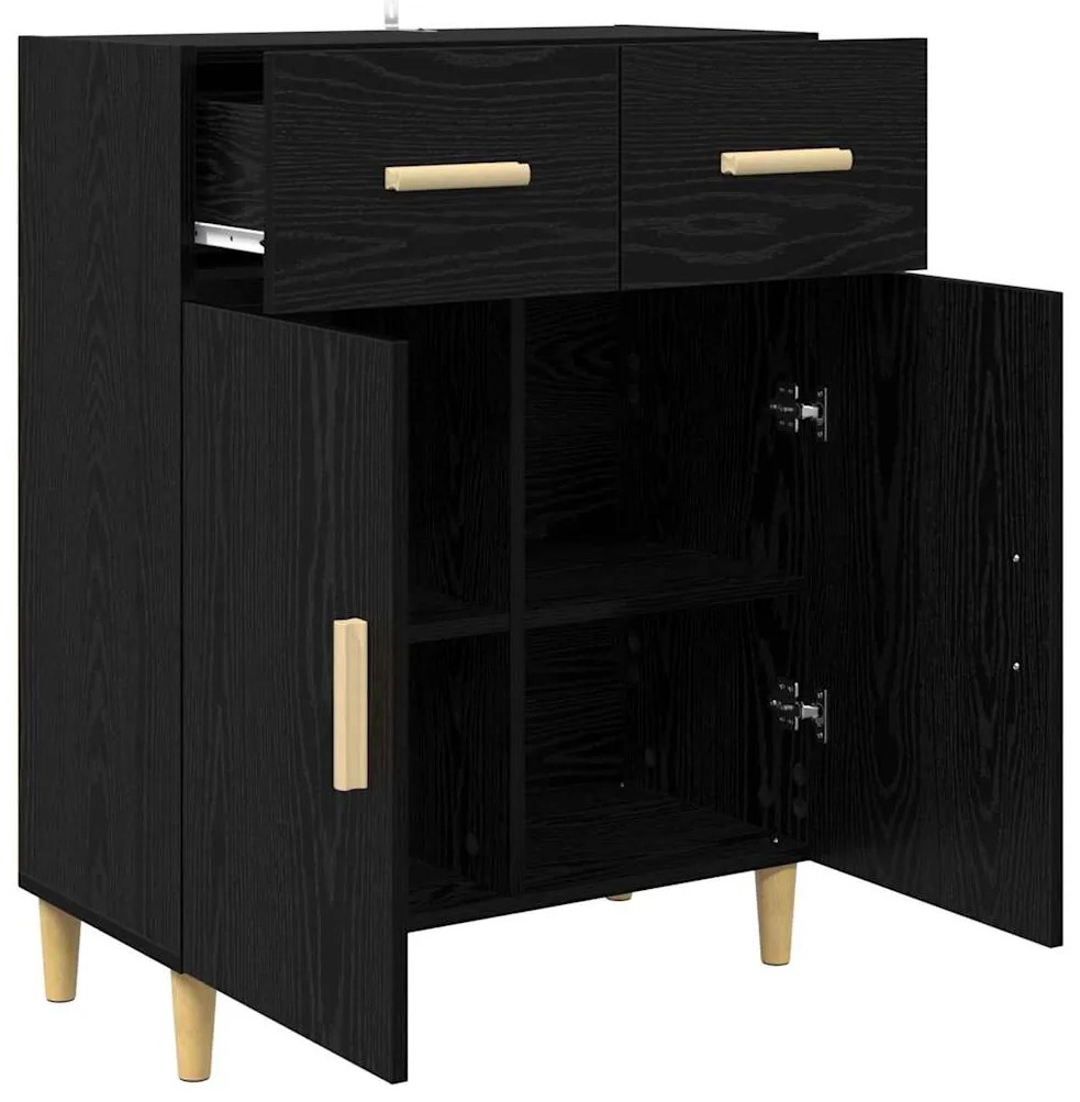 vidaXL Πλαϊνό γραφείο Μαύρη δρυς 34 x 69.5 x 89 εκ Επεξεργασμένο ξύλο
