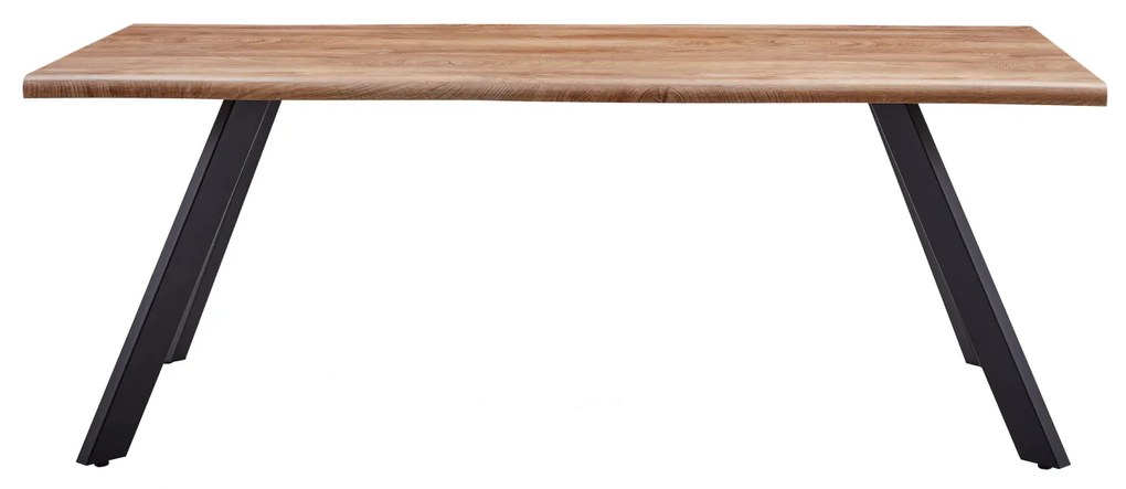Τραπέζι Τραπεζαρίας AOSA Honey Maple/Μαύρο MDF/Μέταλλο 160x90x76cm - 14320044