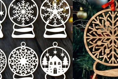Intra απο ξύλο plywood 3mm-4mm πάχος Χριστουγεννιάτικου Στολίδι Paper Cut Δίασταση 8x8 cm INTRAFABR-83625793