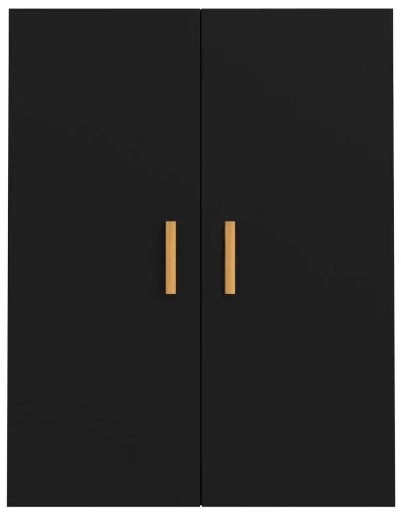 Ντουλάπι Τοίχου Κρεμαστό Μαύρο 69,5 x 34 x 90 εκ. Επεξ. Ξύλο - Μαύρο