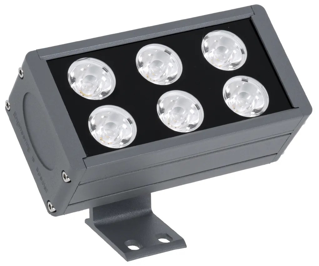 GloboStar® FLOOD-DANY 90375 Προβολέας Wall Washer για Φωτισμό Κτιρίων LED 24W 2160lm 5° DC 24V Αδιάβροχο IP65 L16 x W9.5 x H7.5cm Θερμό Λευκό 3000K - Γκρι Ανθρακί - 3 Years Warranty