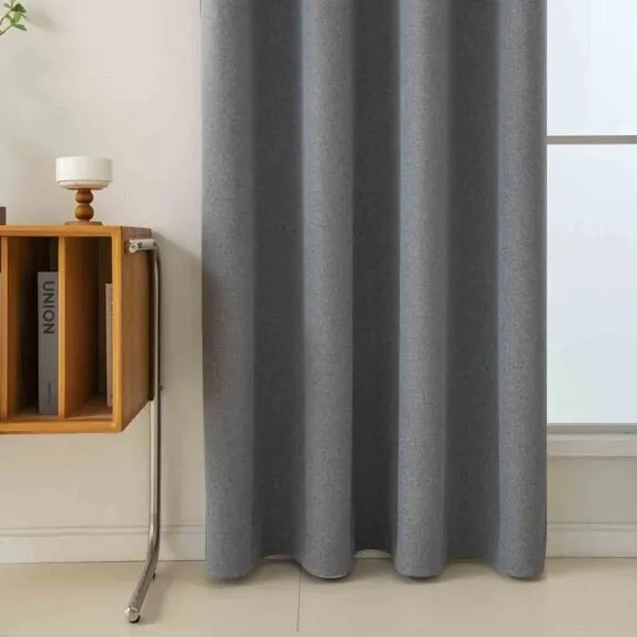 Beauty Home Ύφασμα κουρτίνας με το μέτρο Full Blackout σκίασης Total Art 8446 Φ280 Ανθρακίτης