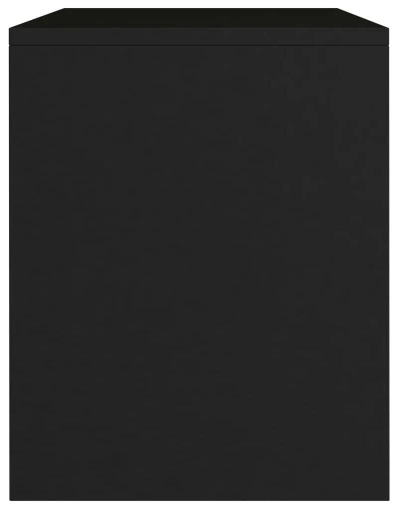 Κομοδίνα 2 τεμ. Μαύρα 40 x 30 x 40 εκ. από Μοριοσανίδα - Μαύρο