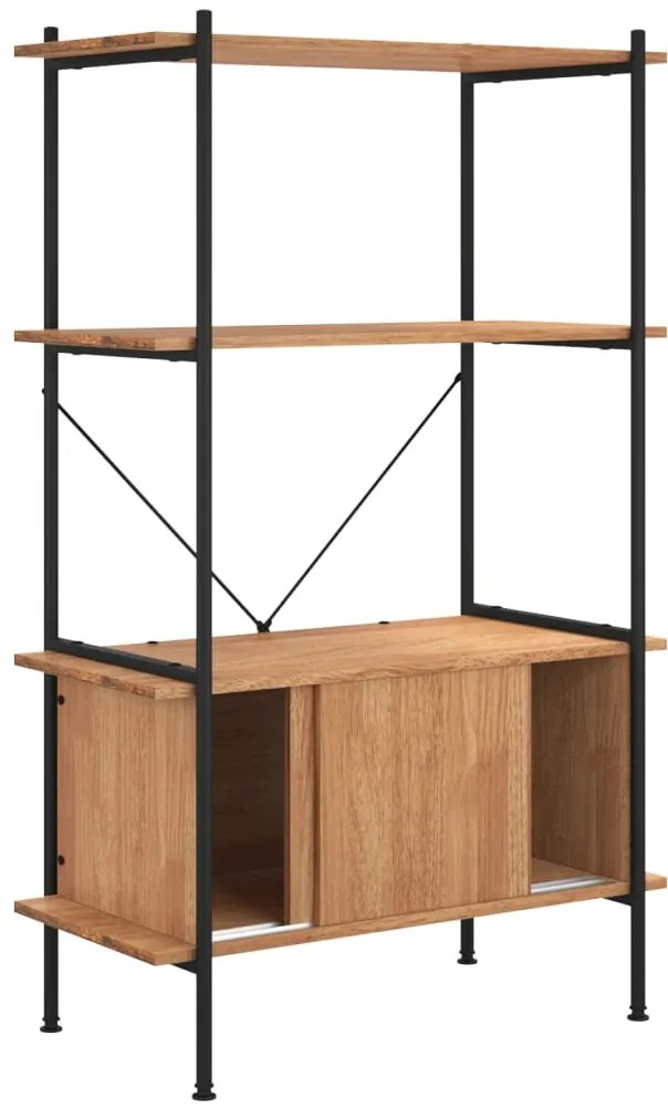 vidaXL Ραφιέρα 4 Επιπέδων με Ντουλάπι 80x40x130 εκ. Ατσάλι/Επεξ. Ξύλο
