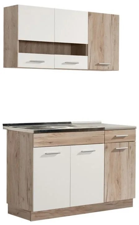 Έτοιμη Σύνθεση Κουζίνα Dalila 120 Γκρί Δρύς - Λευκό 120x51,5x206,5 εκ. 120x51.5x206.5 εκ.