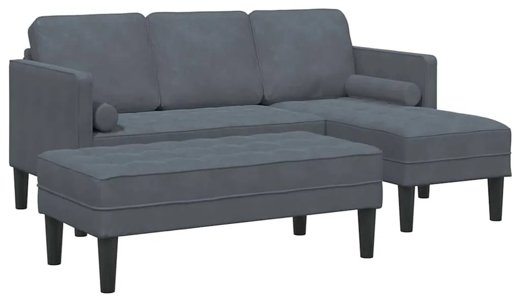 vidaXL Σετ Καναπέ 2 pcs Σκούρο γκρι 173 x 131 x 67 εκ Βελούδο