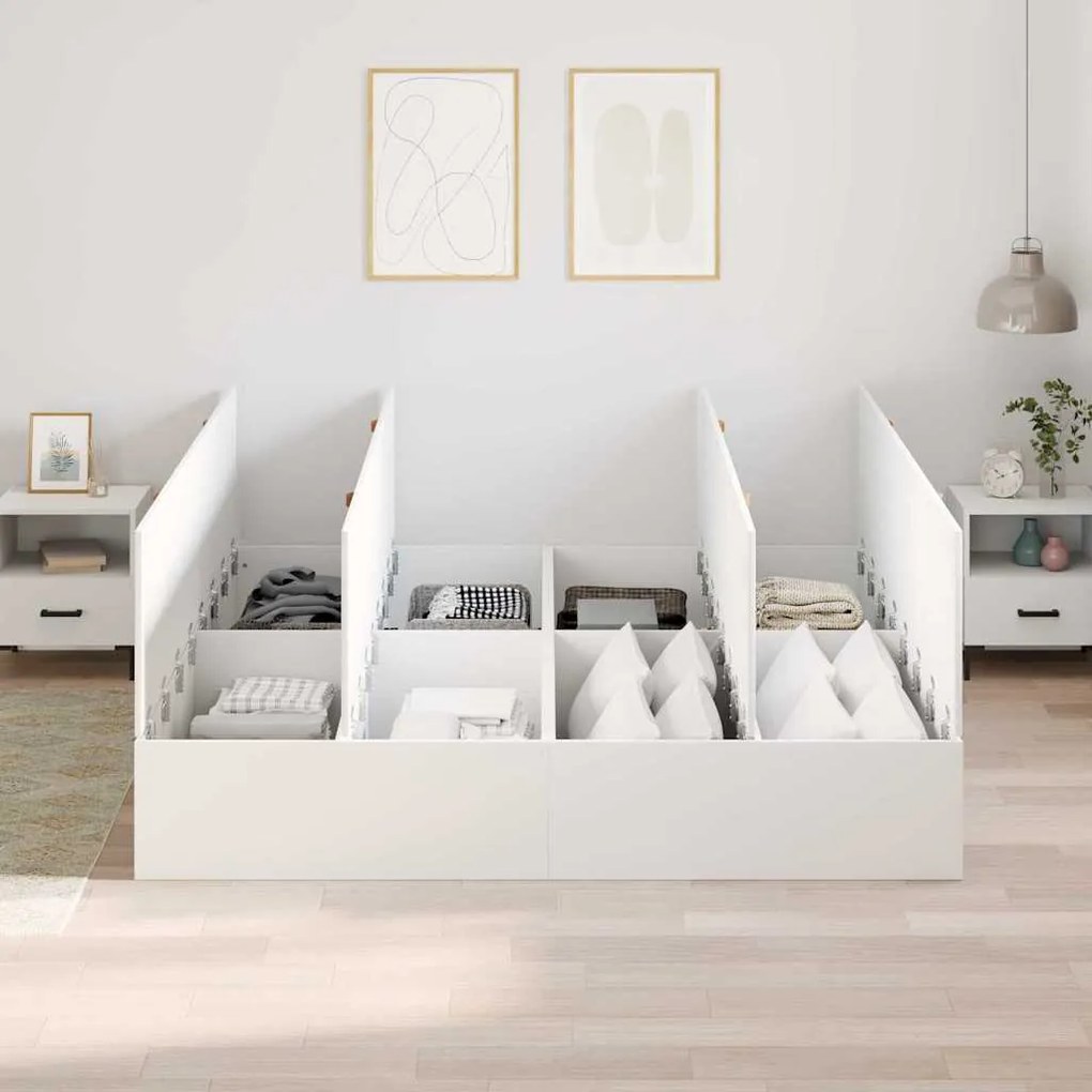 vidaXL Σκελετός Κρεβατιού Λευκό 200 x 200 cm Επεξεργασμένο ξύλο