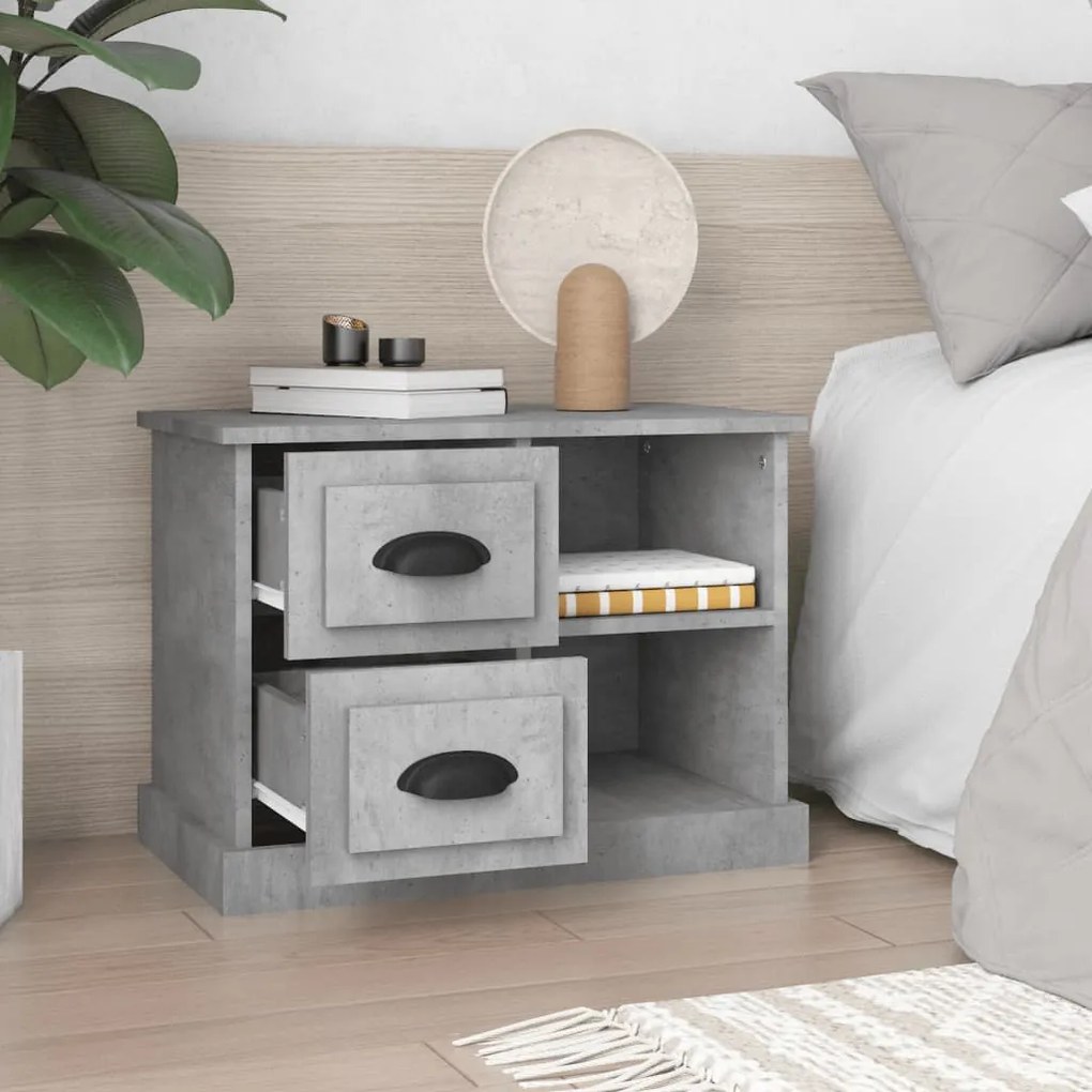 vidaXL Κομοδίνο Γκρι Σκυροδέματος 60 x 35,5 x 45 εκ.