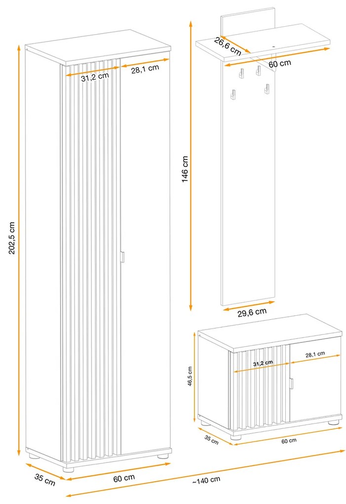 Swap XIX Σύνθεση Καφέ δρυς 280x180x40