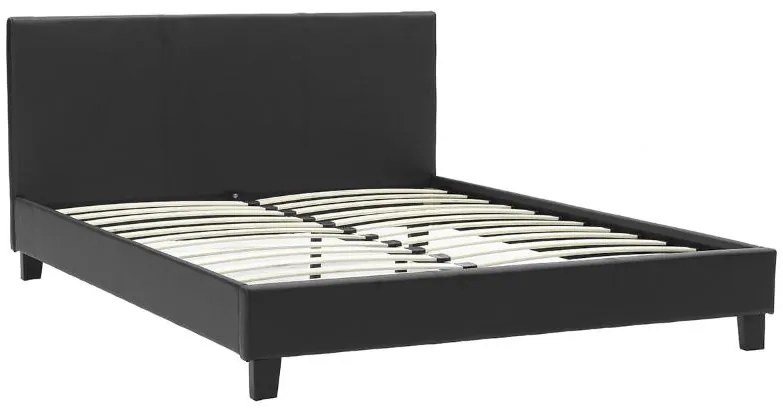 Επενδυμένο Κρεβάτι Nevil διπλό PU Μαύρο ματ 150x200 εκ. 156x212x87 εκ.