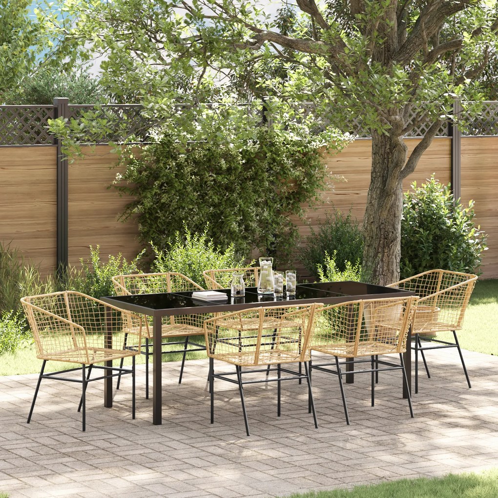 vidaXL Σετ Κηπουρικής Έξι Τεμαχίων  Καφέ Πολυ Rattan
