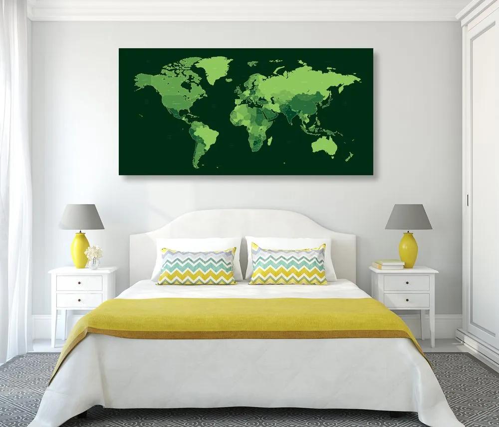Εικόνα σε φελλό λεπτομερής παγκόσμιος χάρτης σε πράσινο χρώμα - 100x50  arrow