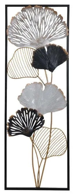 Διακοσμητικό Επιτοίχιο Flower 161-220-039 31x3,5x90cm Gold-Black-Grey Metal