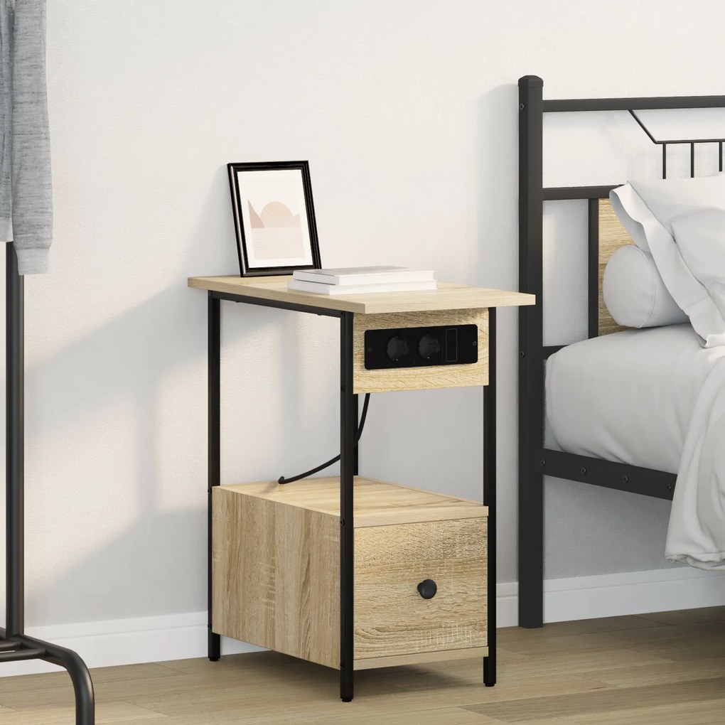 vidaXL Κομοδίνο Sonoma Δρυς 60 x 30 x 61 εκ Επεξεργασμένο ξύλο