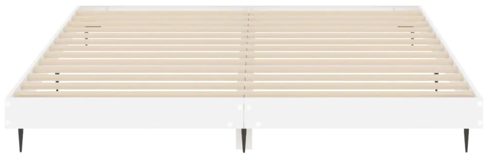 vidaXL Πλαίσιο Κρεβατιού Γυαλιστερό Λευκό 140x200 εκ Επεξεργ. Ξύλο