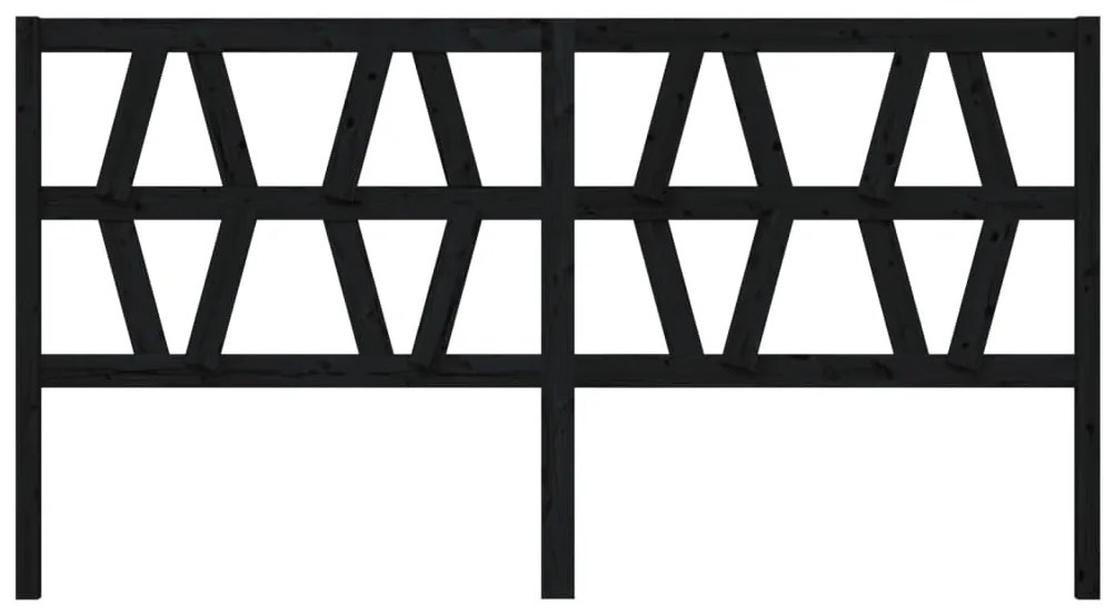 vidaXL Κεφαλάρι Κρεβατιού Μαύρο 206 x 4 x 100 εκ. Μασίφ Ξύλο Πεύκου