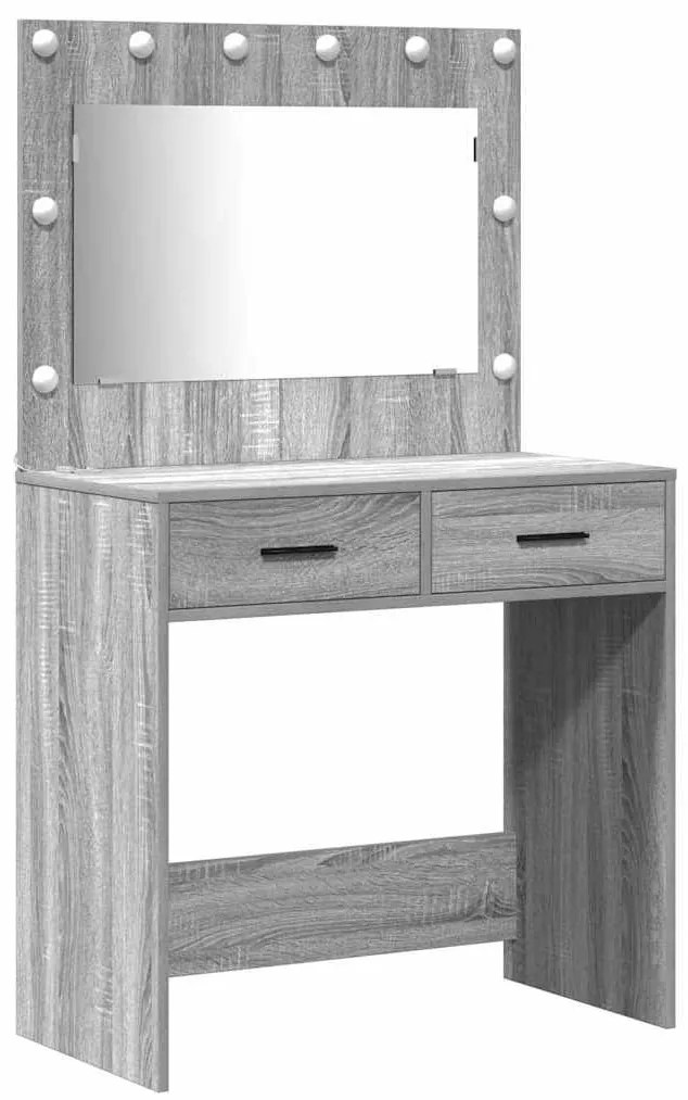 vidaXL Τραπέζι περιποίησης με συρτάρι 2 pcs Γκρι 40 x 41 x 75 εκ