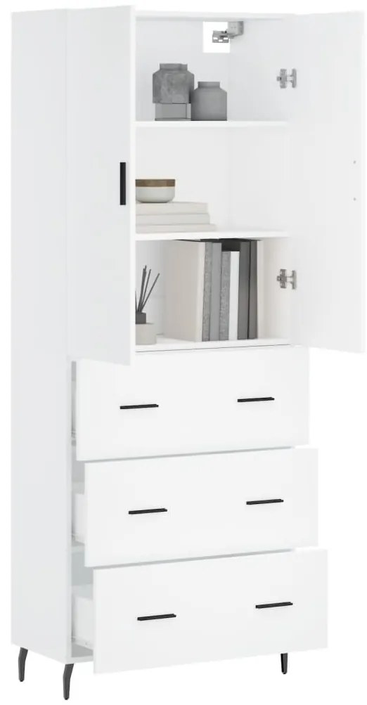 vidaXL Ντουλάπι Λευκό 69,5x34x180 εκ. από Επεξεργασμένο Ξύλο