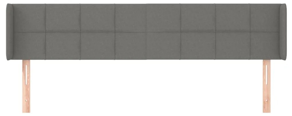 vidaXL Κεφαλάρι με Πτερύγια Σκούρο Γκρι 163x16x78/88 εκ. Υφασμάτινο