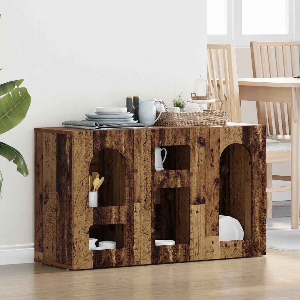 Πλαϊνό γραφείο Παλιό ξύλο 100 x 35 x 59 εκ Επεξεργασμένο ξύλο