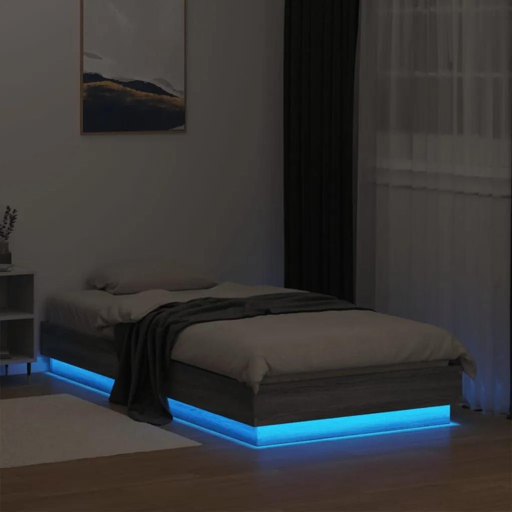 Πλαίσιο Κρεβατιού με λυχνίες LED Γκρι sonoma 75 x 190 εκ. - Γκρι