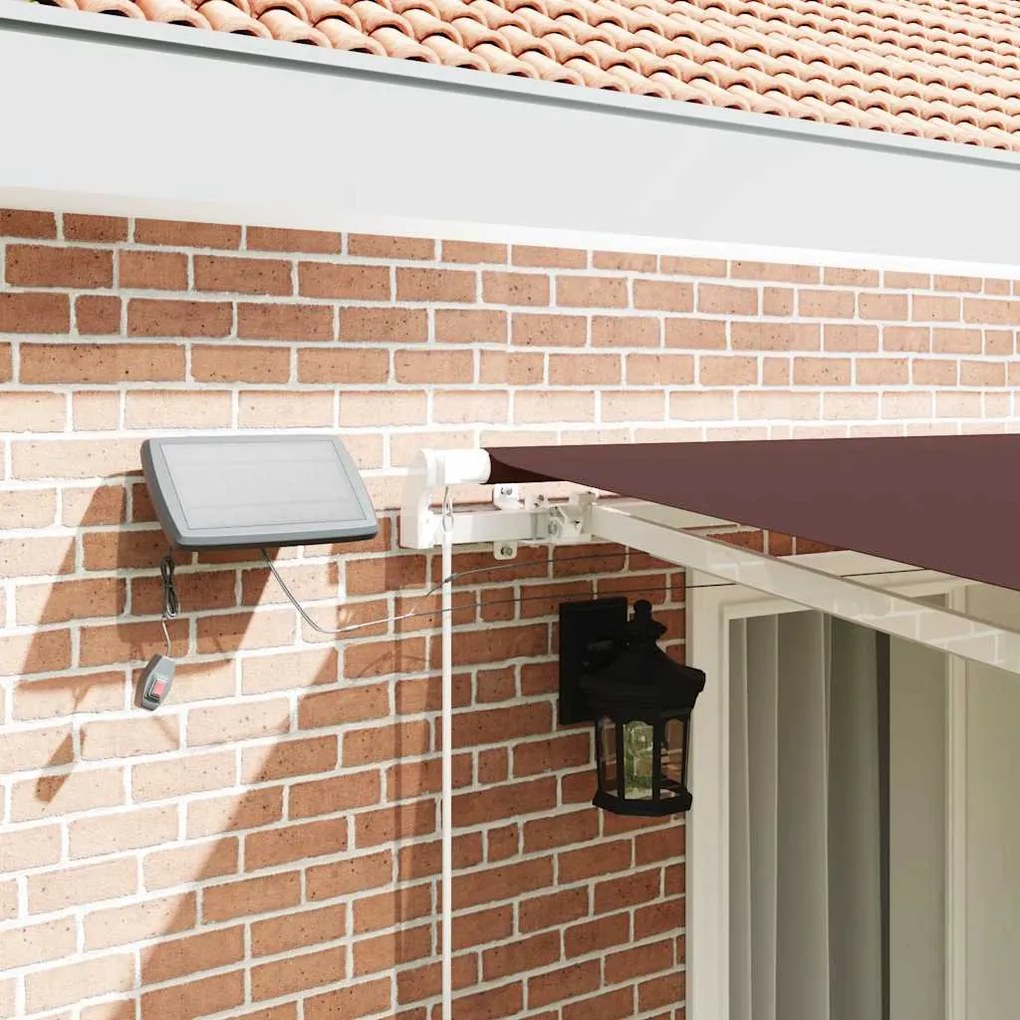 vidaXL Τέντα Πτυσσόμενη Χειροκίνητη με LED Καφέ 400x300 εκ.