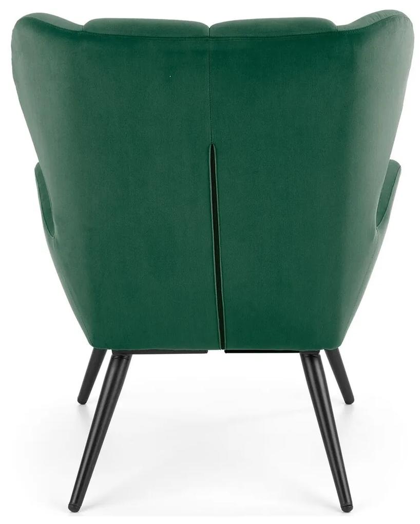 Πολυθρόνα Houston 1079, Πράσινο, 91x75x86cm, 15 kg, Ταπισερί, Πόδια: Ξύλο | Epipla1.gr