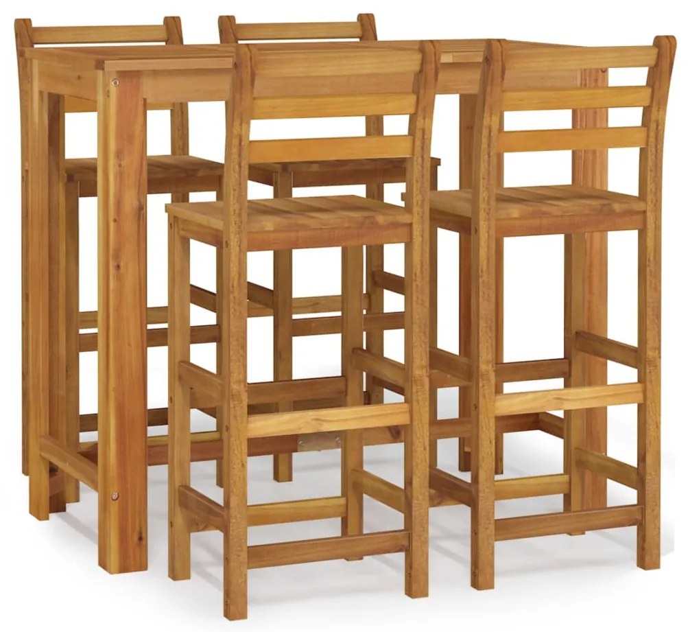 vidaXL Σετ Επίπλων Μπαρ Κήπου 5 Τεμαχίων από Μασίφ Ξύλο Ακακίας