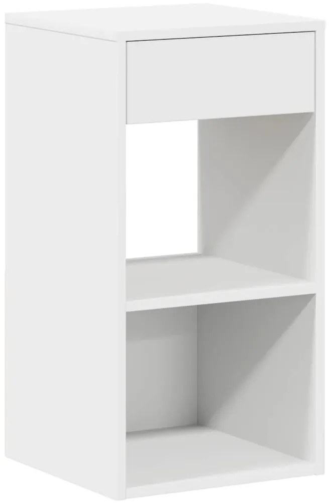 vidaXL Κομοδίνα με συρτάρι 2 τεμάχια Λευκό 35x34x66,5 cm