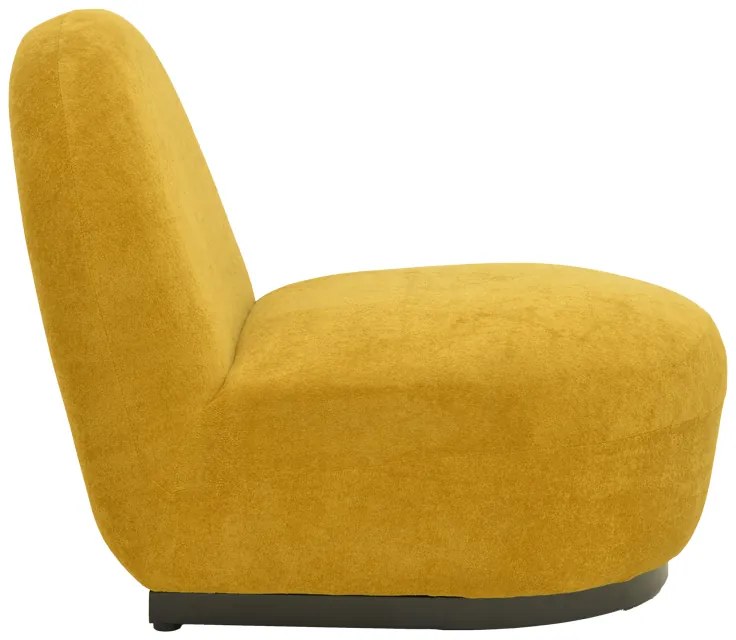 Πολυθρόνα περιστρεφόμενη Zenny pakoworld υφασμα κίτρινο 64x85x68εκ