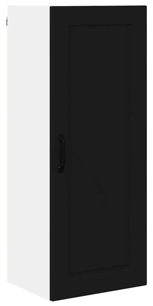 vidaXL Κρεμαστό ντουλάπι κουζίνας με ράφι Μαύρο 40 x 31 x 100 εκ.