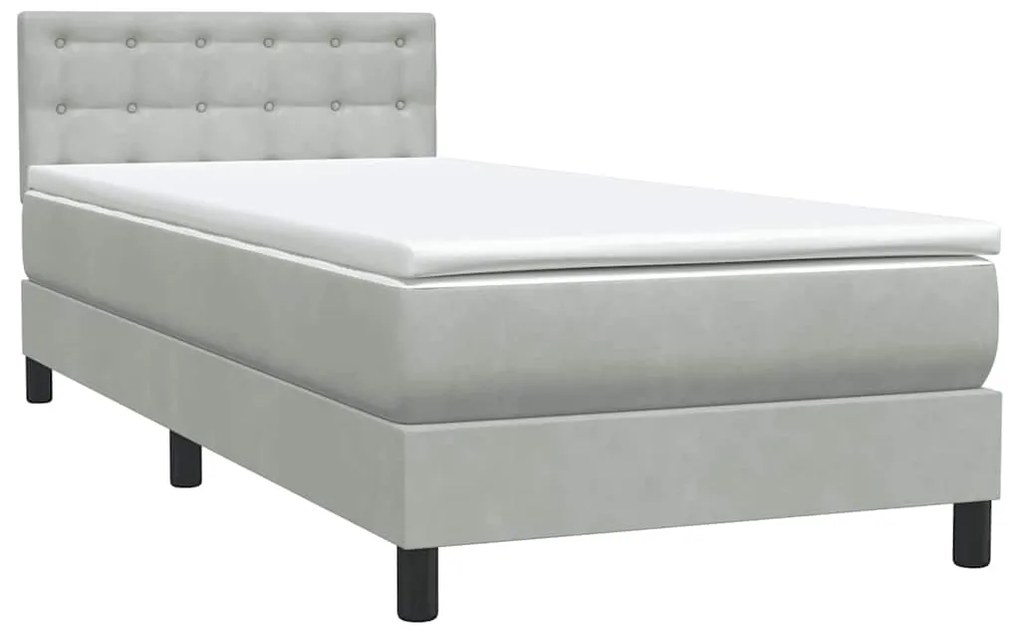 ΚΡΕΒΑΤΙ BOXSPRING ΜΕ ΣΤΡΩΜΑ ΑΝΟΙΧΤΟ ΓΚΡΙ 80X210 ΕΚ. ΒΕΛΟΥΔΙΝΟ 3317241