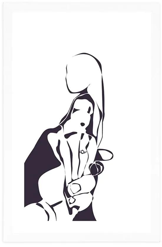Αφίσα με πασπαρτού Απεριόριστη αγάπη - 30x45 black