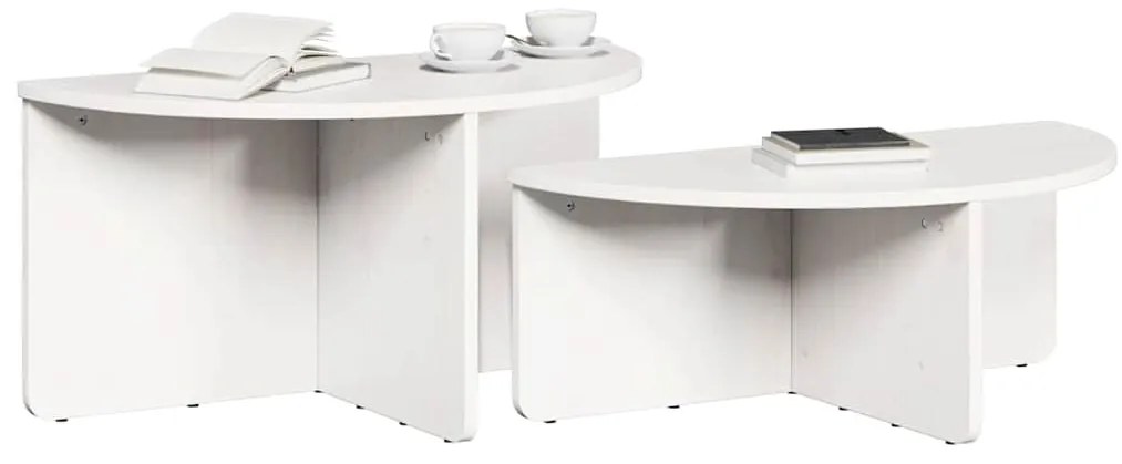 vidaXL Τραπεζάκι σαλονιού 2 pcs Λευκό 79 x 39.5 x 40 εκ