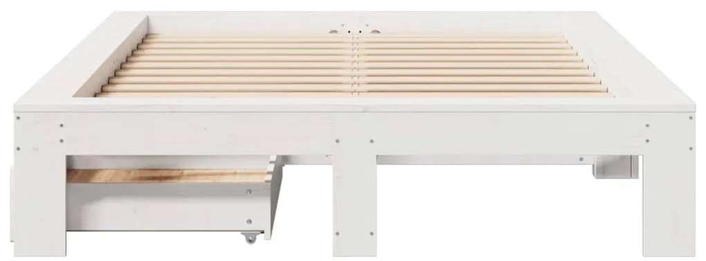 vidaXL Σκελετός Κρεβ. Χωρίς Στρώμα Λευκό 120x190 εκ Μασίφ Πεύκο