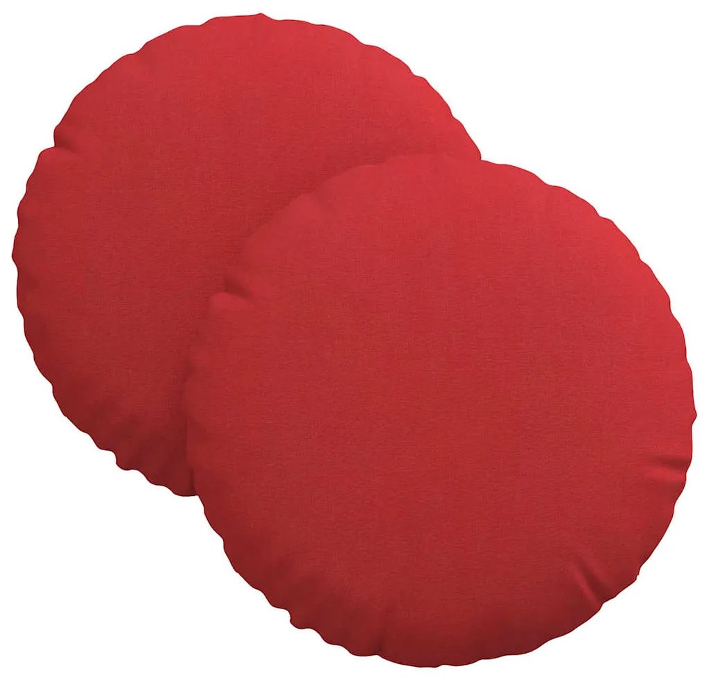 vidaXL Μαξιλάρια καθισμάτων 2 pcs Κόκκινο Ø30 x 13 εκ ύφασμα