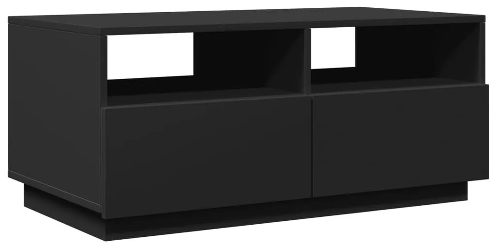 vidaXL Τραπεζάκι Σαλονιού με Φώτα LED Μαύρο 90x49x40 εκ.