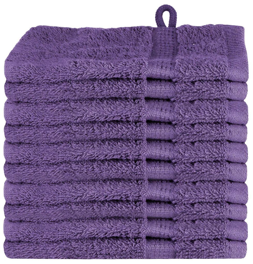 vidaXL Πετσέτες 10 pcs Μοβ 15 x 21 cm Βαμβάκι