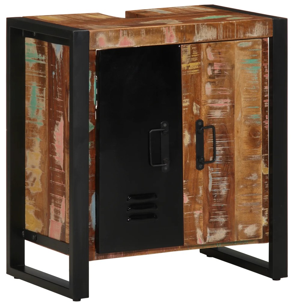 vidaXL Ντουλάπι Μπάνιου Πολύχρωμο 55x35x60 cm Μασίφ Ξύλο Ανακυκλωμένο