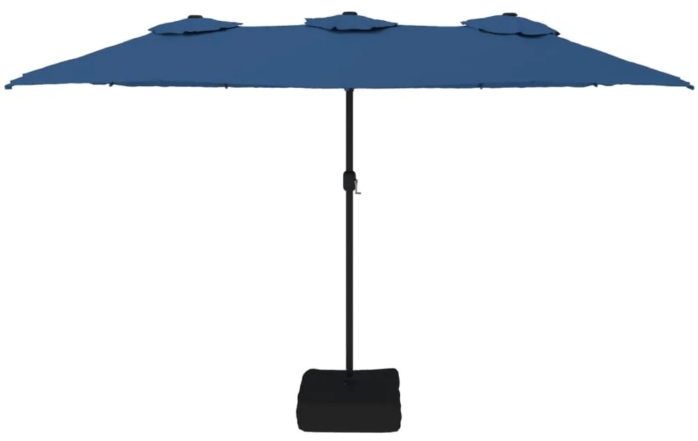 vidaXL Ομπρέλα Κήπου με Διπλή Κορυφή Αζούρ Μπλε 449x265 εκ.