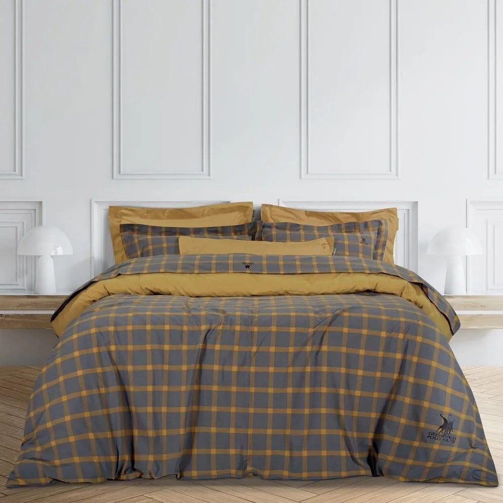 Σεντόνια 2147 (Σετ 4τμχ) Ocher Greenwich Polo Club Υπέρδιπλo 240x260cm 100% Cotton