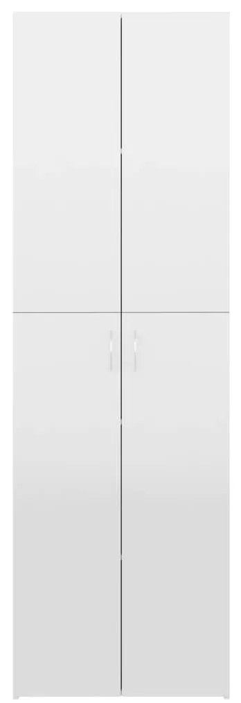Ντουλάπα Γραφείου Γυαλιστερό Λευκό 60x32x190 εκ. Επεξ. Ξύλο - Λευκό