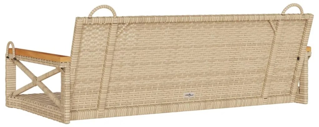 vidaXL Παγκάκι Κούνια Μπεζ 109 x 62 x 40 εκ. από Συνθετικό Ρατάν