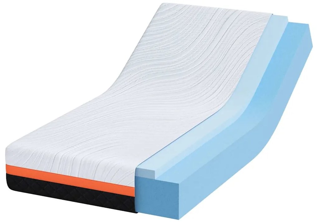 vidaXL Στρώμα Λευκό και Μαύρο 80 x 160 cm Αφρός Εμποτισμένος με Gel