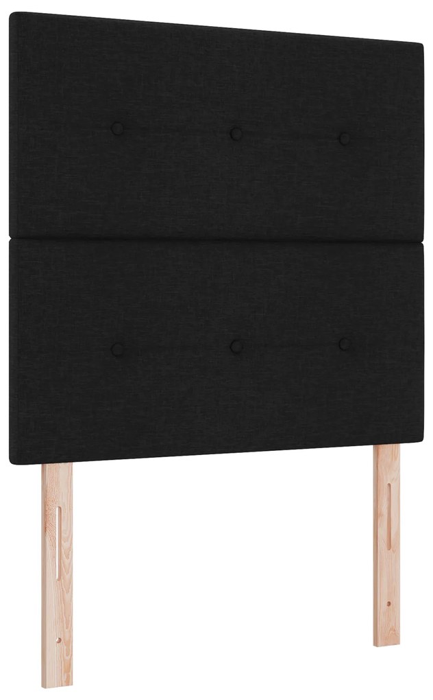 vidaXL Κρεβάτι Box Spring με Στρώμα Μαύρο 90x200 εκ. Υφασμάτινο