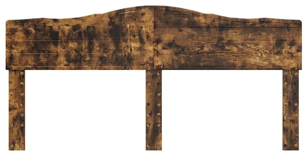 vidaXL Κεφαλάρι με κεφαλάρι Καπνιστό Δρύς 180 cm Επεξεργασμένο ξύλο