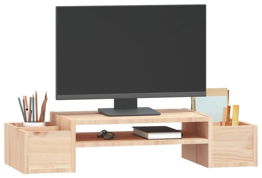 vidaXL Βάση Οθόνης 70 x 27,5 x 15 εκ. από Μασίφ Ξύλο Πεύκου