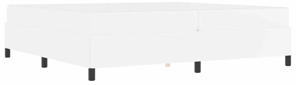vidaXL Σκελετός κρεβατιού με στρώμα Λευκό 200 x 200 cm Τεχνητό δέρμα