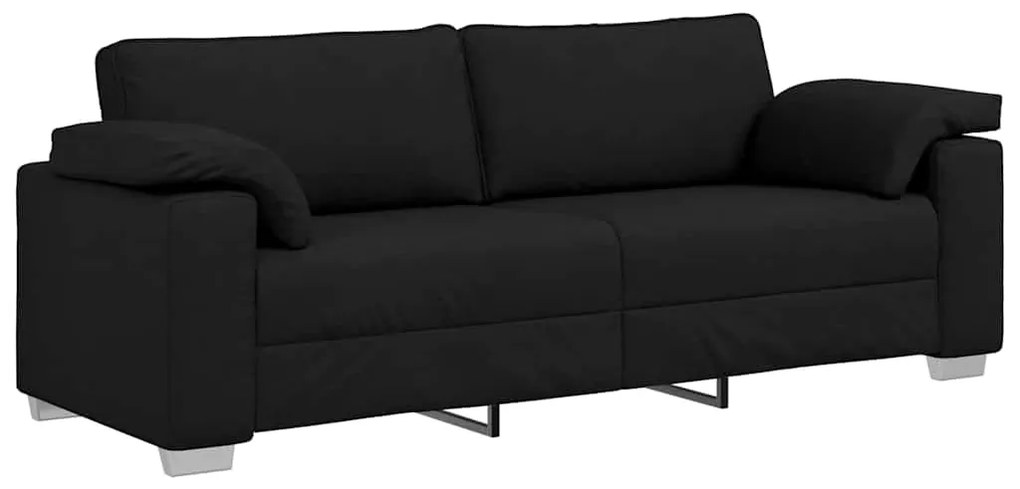 vidaXL Καναπές με μαξιλάρι Μαύρο 219 x 77 x 82 εκ ύφασμα